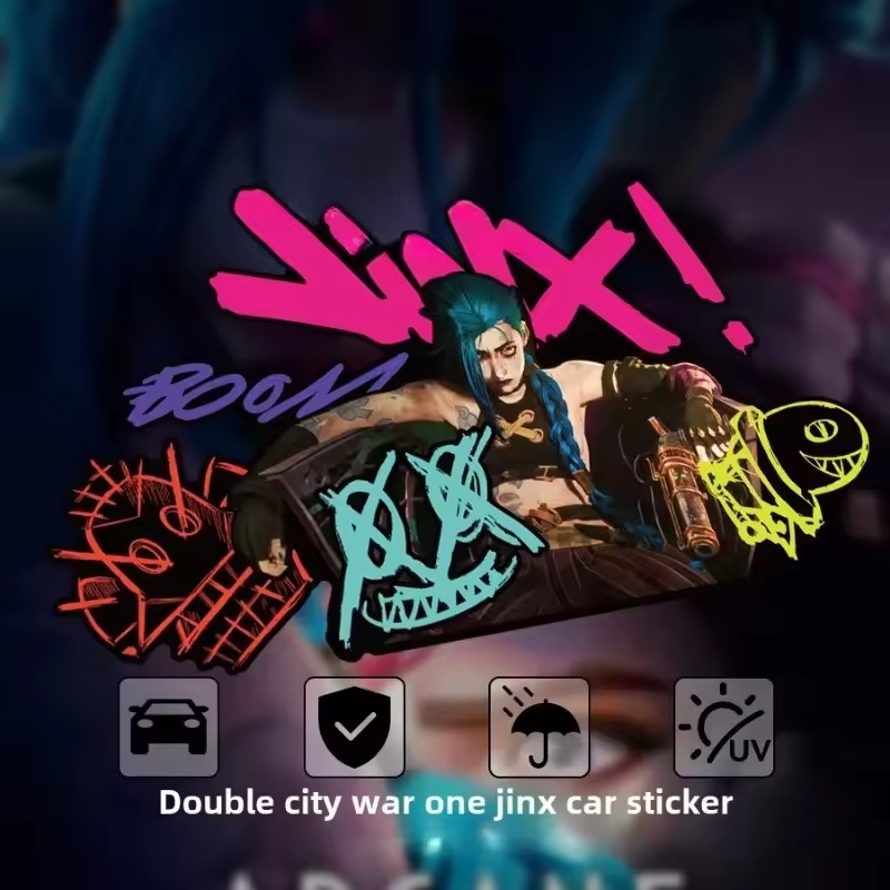 Car Accessories Window - Adesivo Refletivo de Graffiti Arcane Jinx