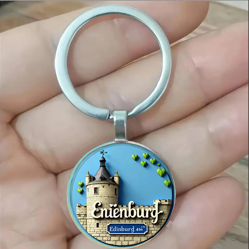 Car Accessories Edinburgh - Chaveiro redondo, estilo medieval, com tema