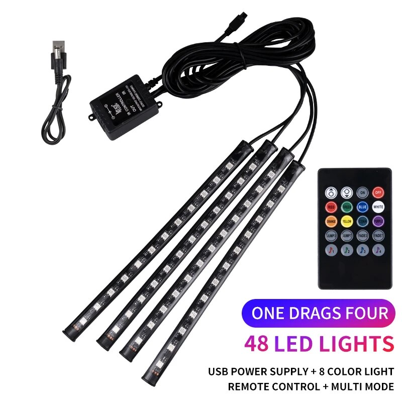 Universal carro rgb luzes ambi - Car Accessories Sound System avaliação e preço