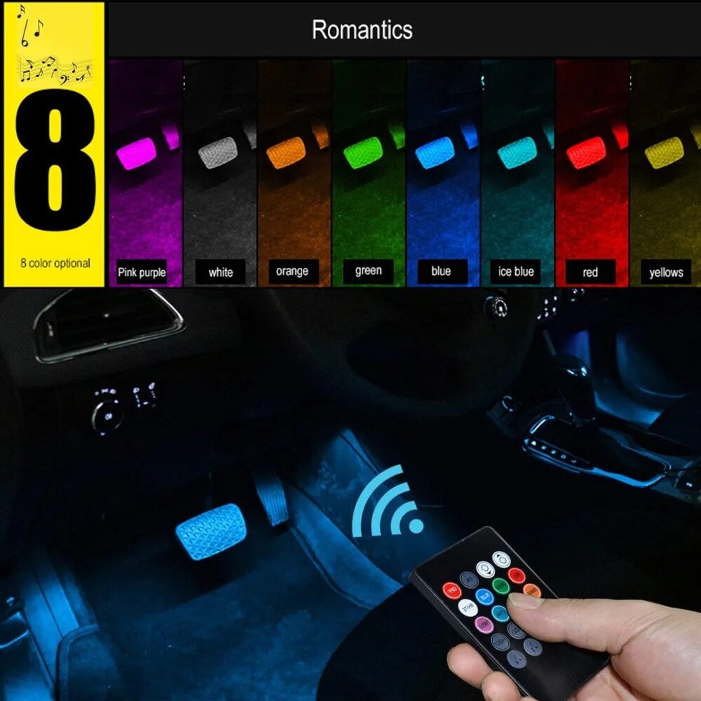 Universal carro rgb luzes ambi - Car Accessories Sound System avaliação e preço