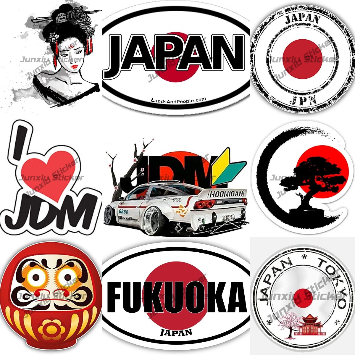 Japão cultura selo adesivo red - Car Accessories In Tokyo avaliação e preço